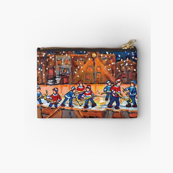 Item preview, OUTDOOR HOCKEY RINK MONTREAL WINTER SCENE SNOWY NIGHT GAME CAROLE SPANDAU designed and sold by Carole  Spandau.