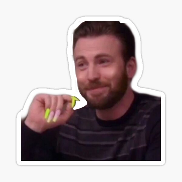 Chris Evans with nails meme  Sticker