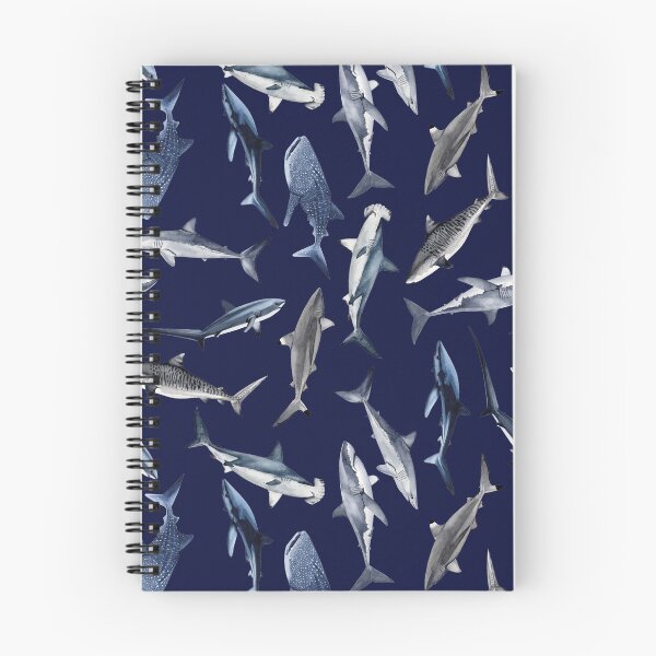 Item preview, SHARKS PATTERN (NAVY BLUE) designed and sold by BEATRIZ ABAITUA.