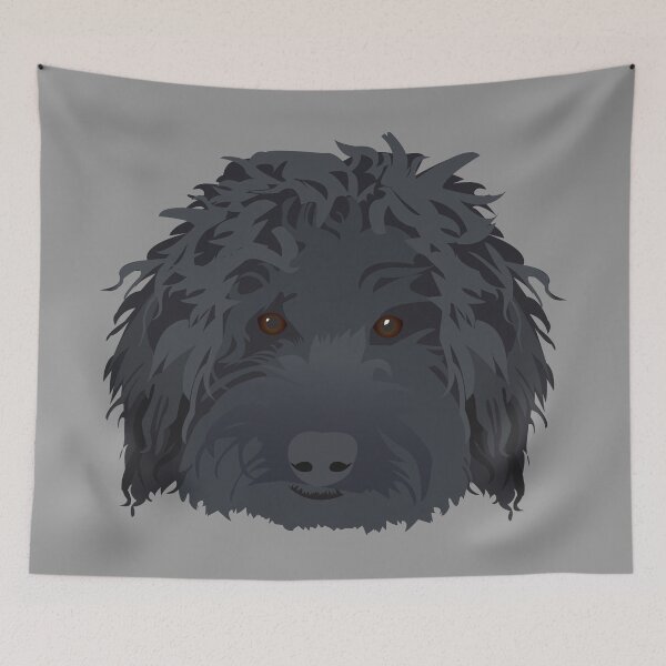 Artikelvorschau, Schwarzer Labradoodle entworfen und verkauft von KCPetPortraits.