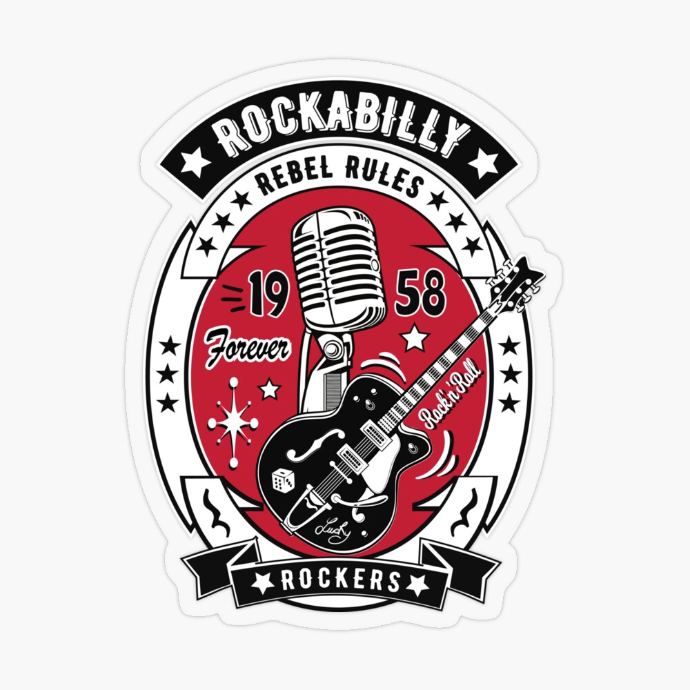 Rockabilly Rules Old School Patch Iron On Rock and Roll Music Embroidered  Badge