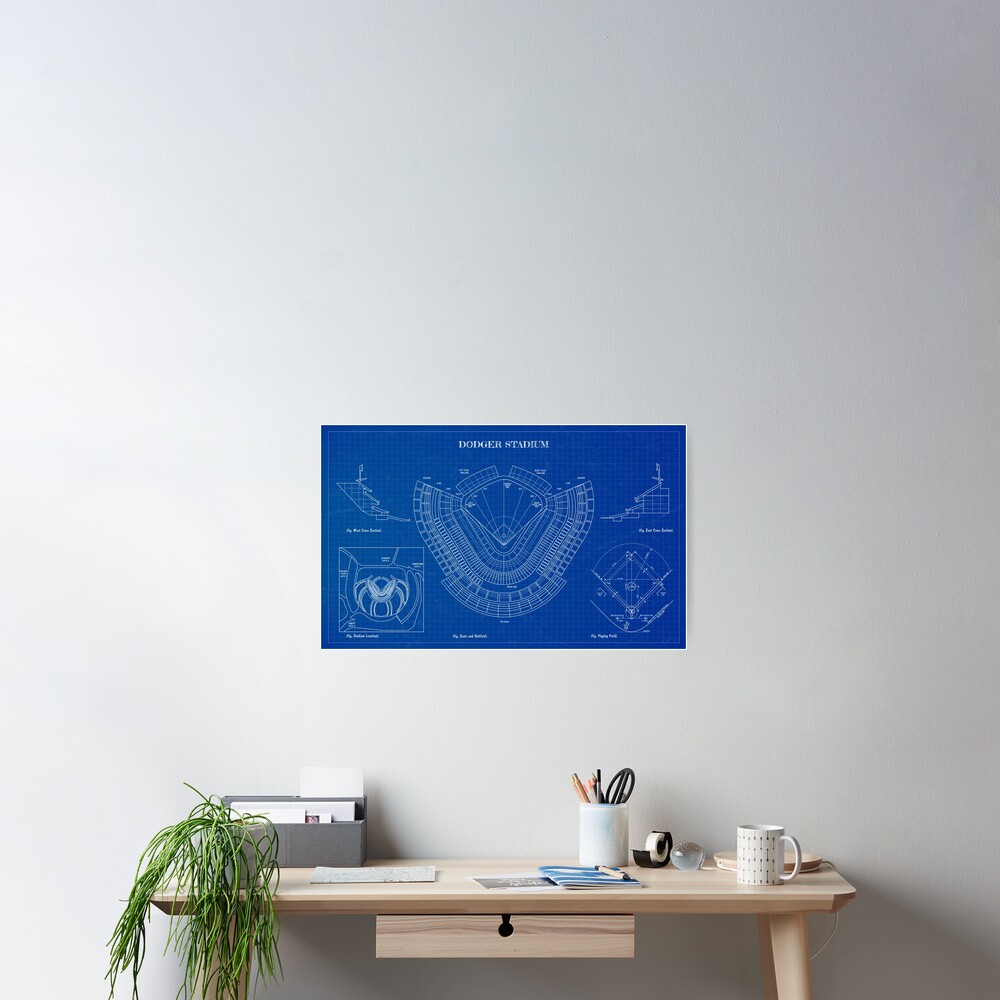 Dodger Stadium (Blueprint) Poster