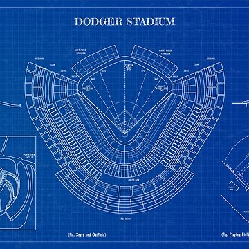 LA Dodger Stadium Subway Art Blueprint Ceramic Coffee MugVintage Sports  Blueprints