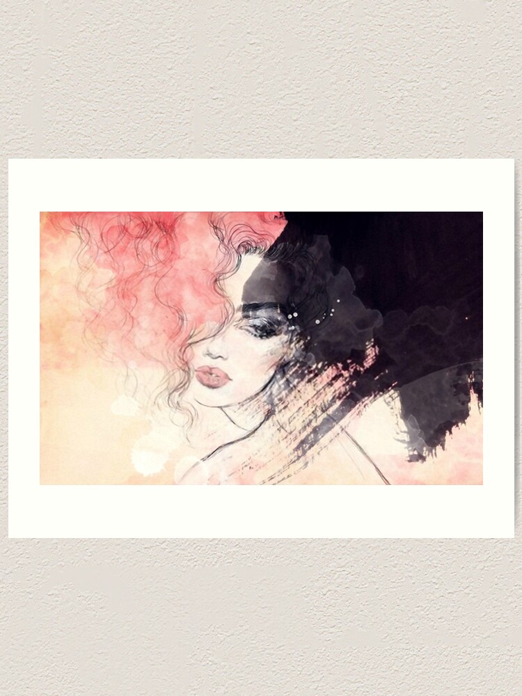 Abstract Watercolor Portrait Of A Woman Art Print By Gabriellechanel Redbubble