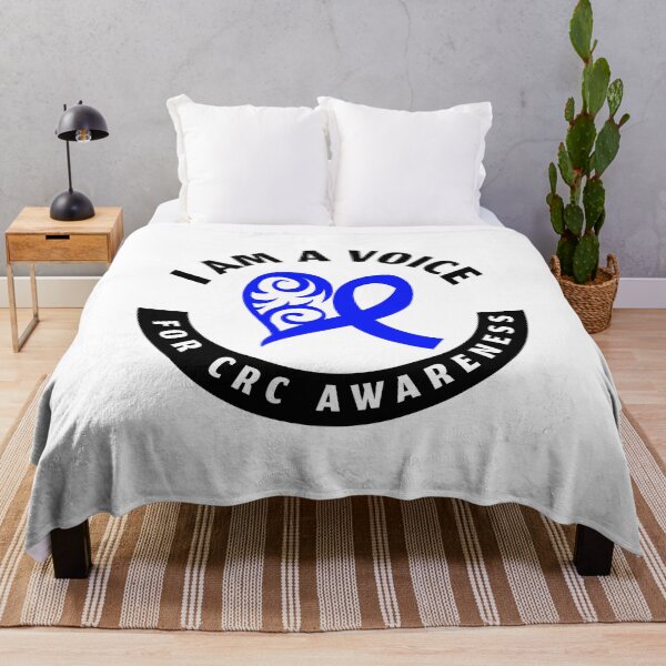 Item preview, Colon Cancer Blue Ribbon CRC Awareness Heart Support Voice design designed and sold by CreatedByHeidi.