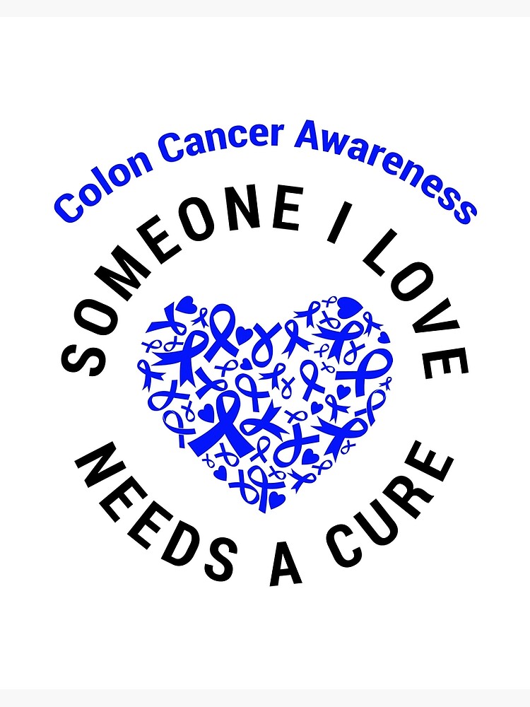 Faith Hope Love Dark Blue Ribbon Colon Cancer Awareness Art Board