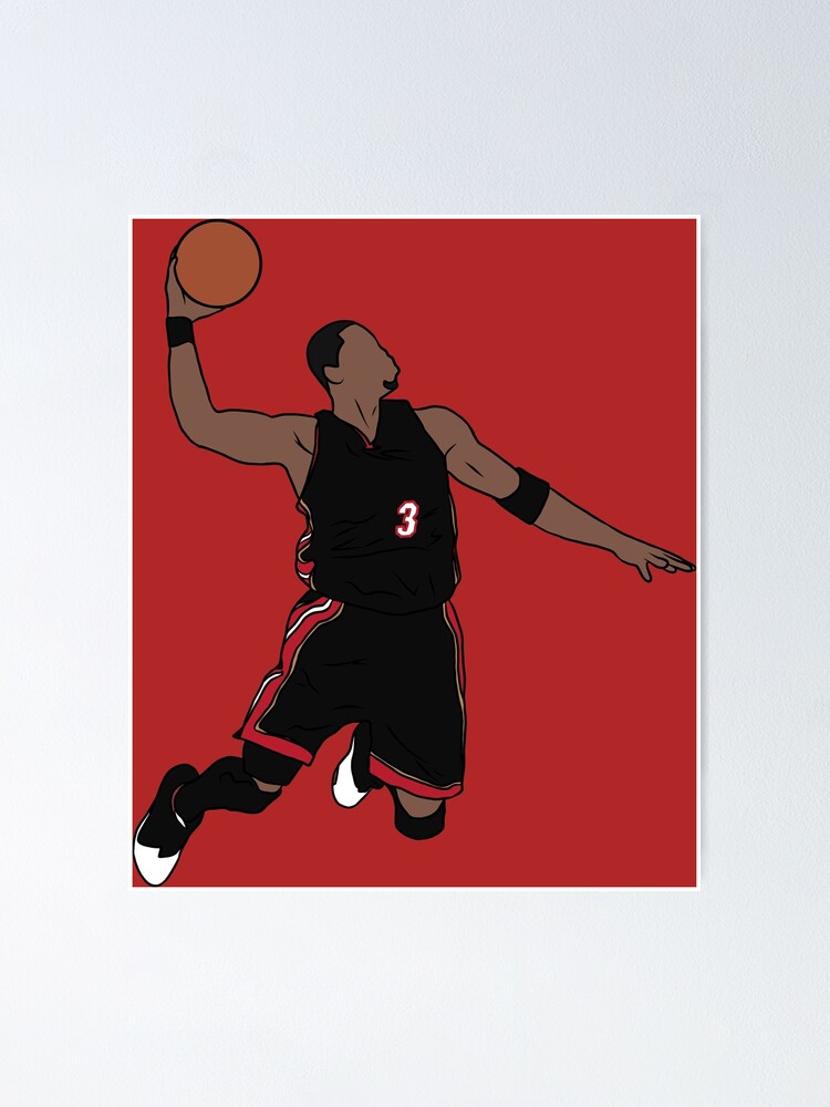 Dwayne Wade and Lebron James Dunk Poster Miami Heat Wall Art Home Decor  Hand Made Canvas Print