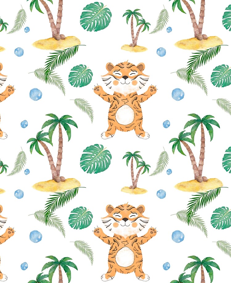 Funda y vinilo para iPad «Patrones sin fisuras con lindos dibujos animados  leones y tigres» de arthouze | Redbubble