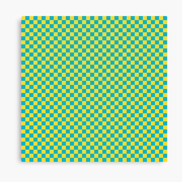 Item preview, Atoll Beach | Plaid Pattern - Bright Turquoise and Yellow designed and sold by Dator-Abstracts.