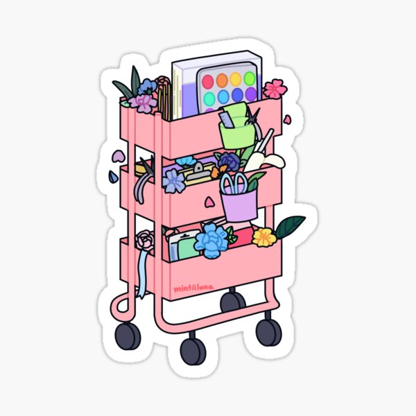 Lavender Craft Cart Sticker for Sale by mintiiluna