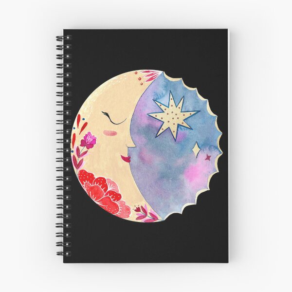 Item preview, Mexican moon with folk flowers and stars designed and sold by CrisBanana.