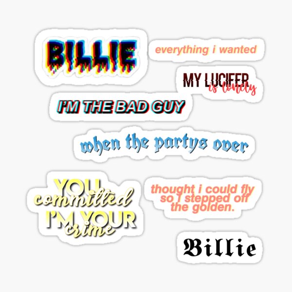 billie eilish sticker set sticker by a h485 redbubble