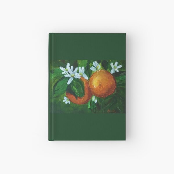 Orange Blossoms Acrylic Painting Hardcover Journal