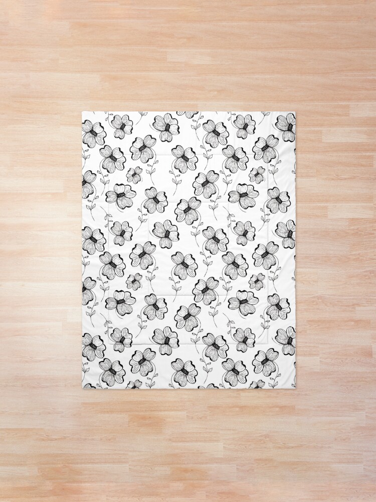 Alternate view of Monochrome Pretty Pansy Comforter