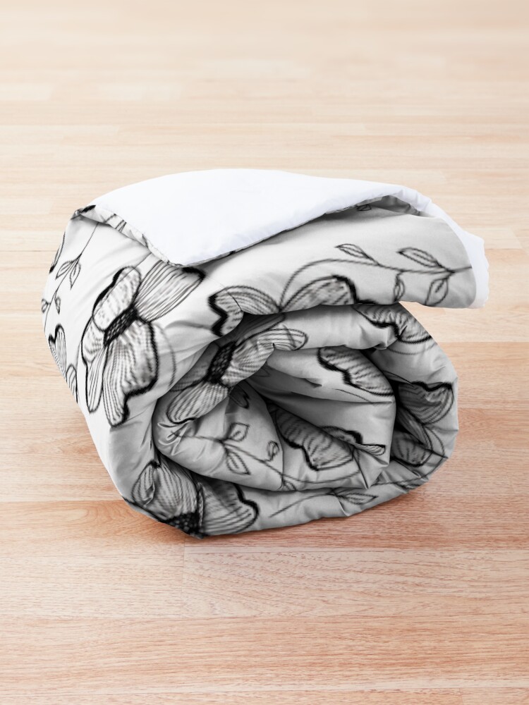 Alternate view of Monochrome Pretty Pansy Comforter