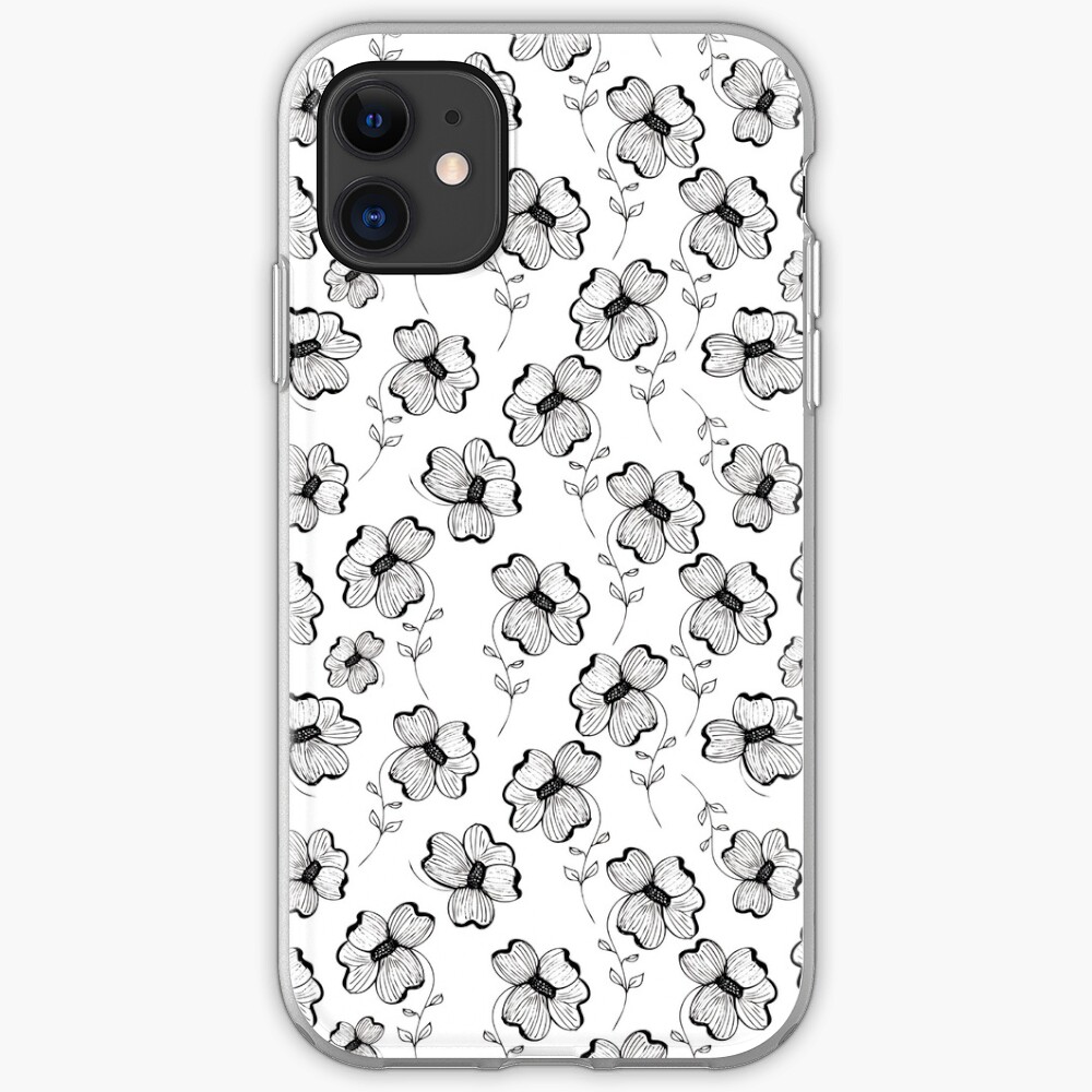 Monochrome Pretty Pansy iPhone Case & Cover