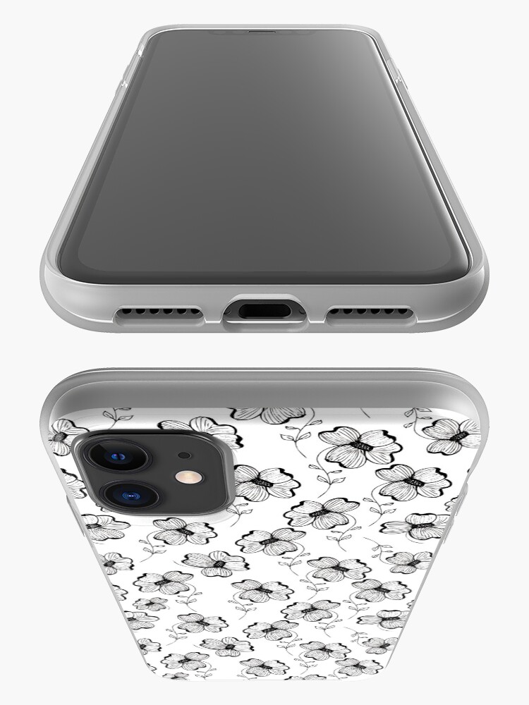 Alternate view of Monochrome Pretty Pansy iPhone Case & Cover