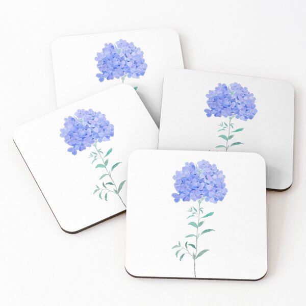 Item preview, hand painted blue purple Plumbago auriculata flower water color designed and sold by ColorandColor.