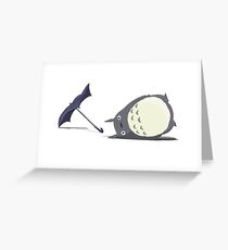 Totoro Regenschirm Grußkarte