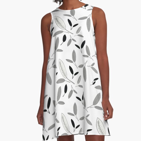 Shades of Leaf A-Line Dress