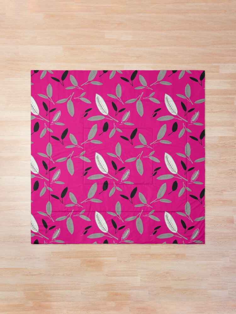 Alternate view of Fushcia Shades of Leaf Comforter