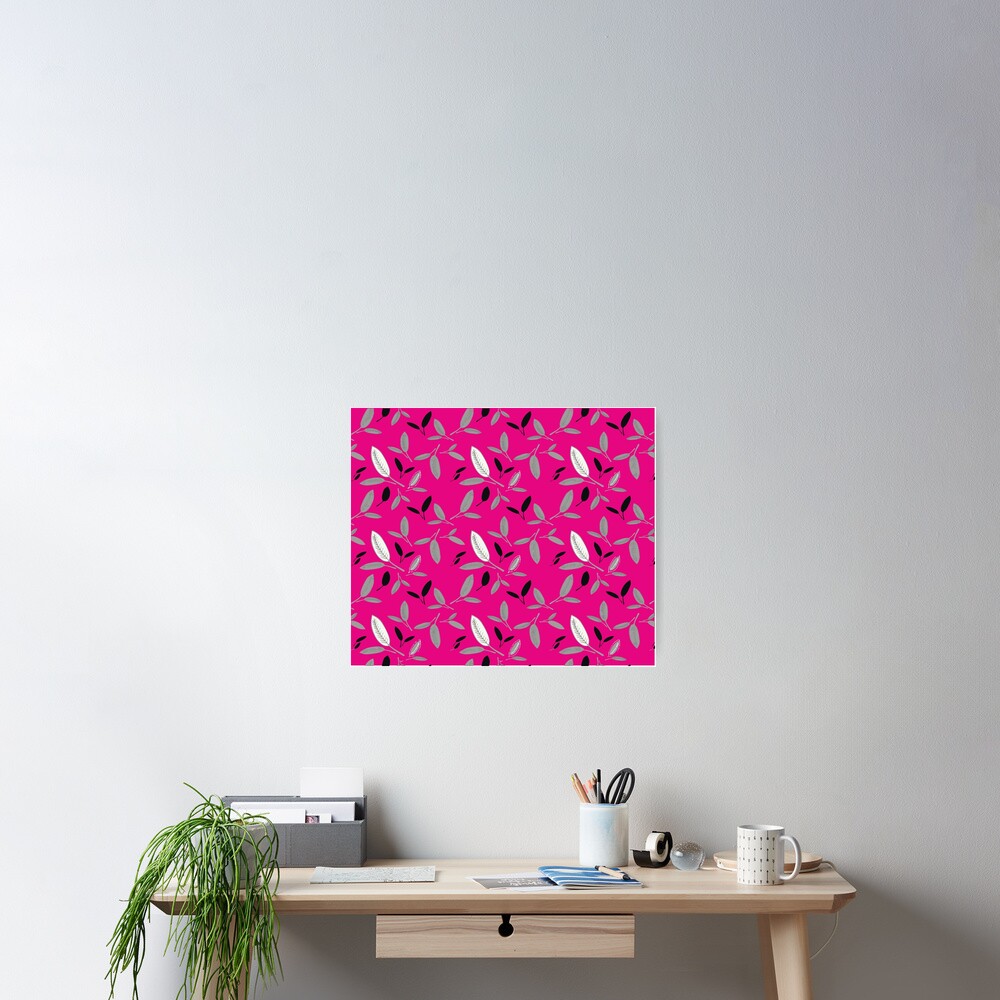 Fushcia Shades of Leaf Poster