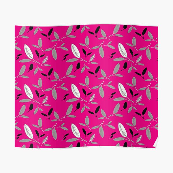 Fushcia Shades of Leaf Poster