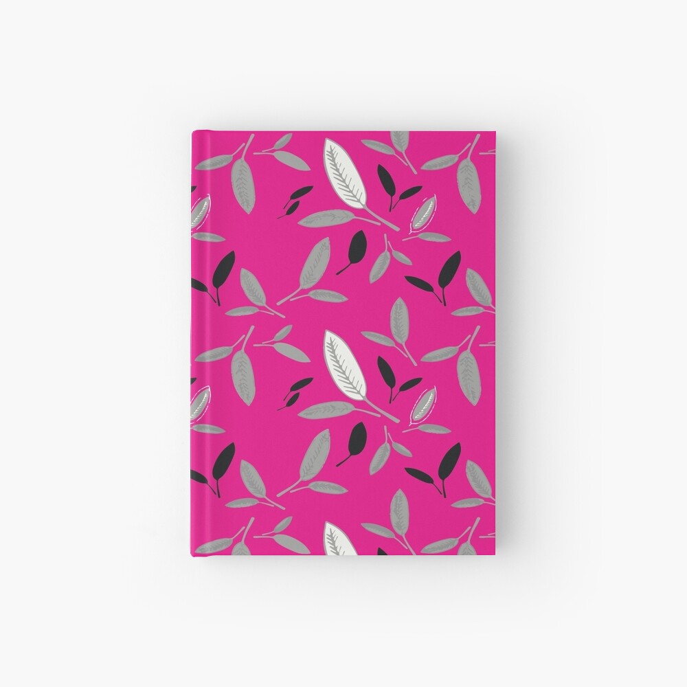 Fushcia Shades of Leaf Hardcover Journal