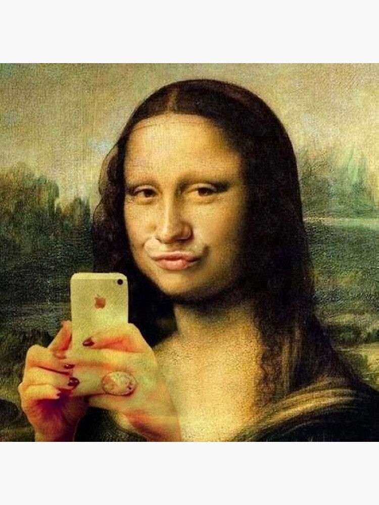 But first let me take a selfie - Funny Mona Lisa selfie" Art Board Print  for Sale by MindChirp | Redbubble