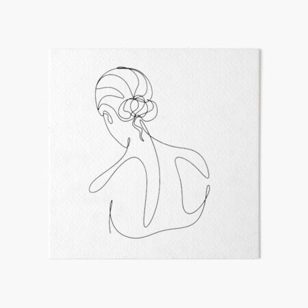 One Line Art Woman Art Board Print