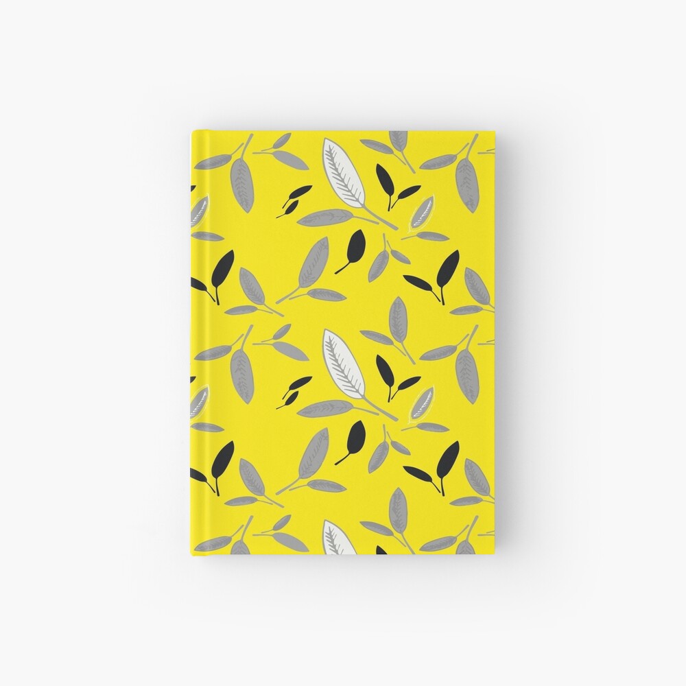 Yellow Shades of Leaf Hardcover Journal