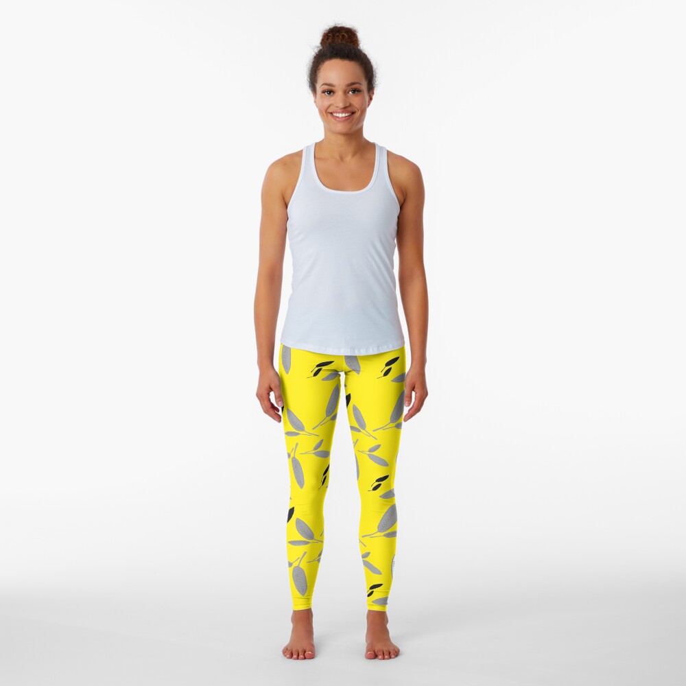 Yellow Shades of Leaf Leggings