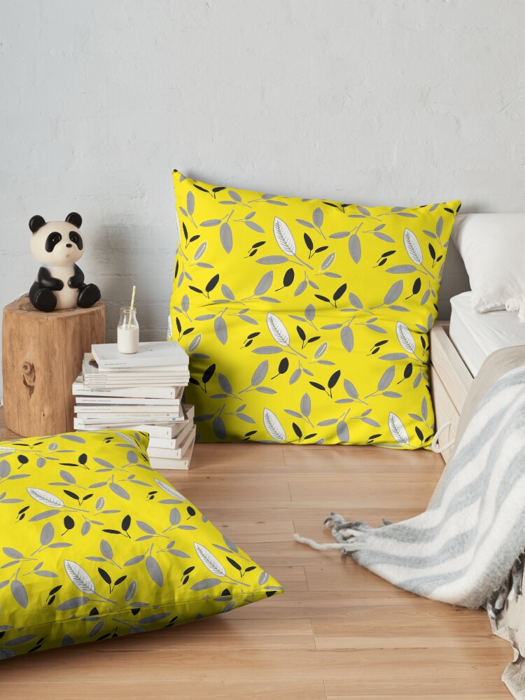 Alternate view of Yellow Shades of Leaf Floor Pillow