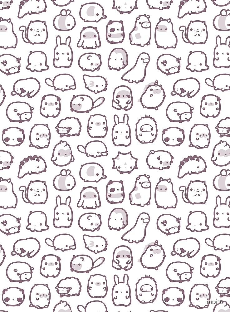 Mini Animals Pattern Purple by mohu