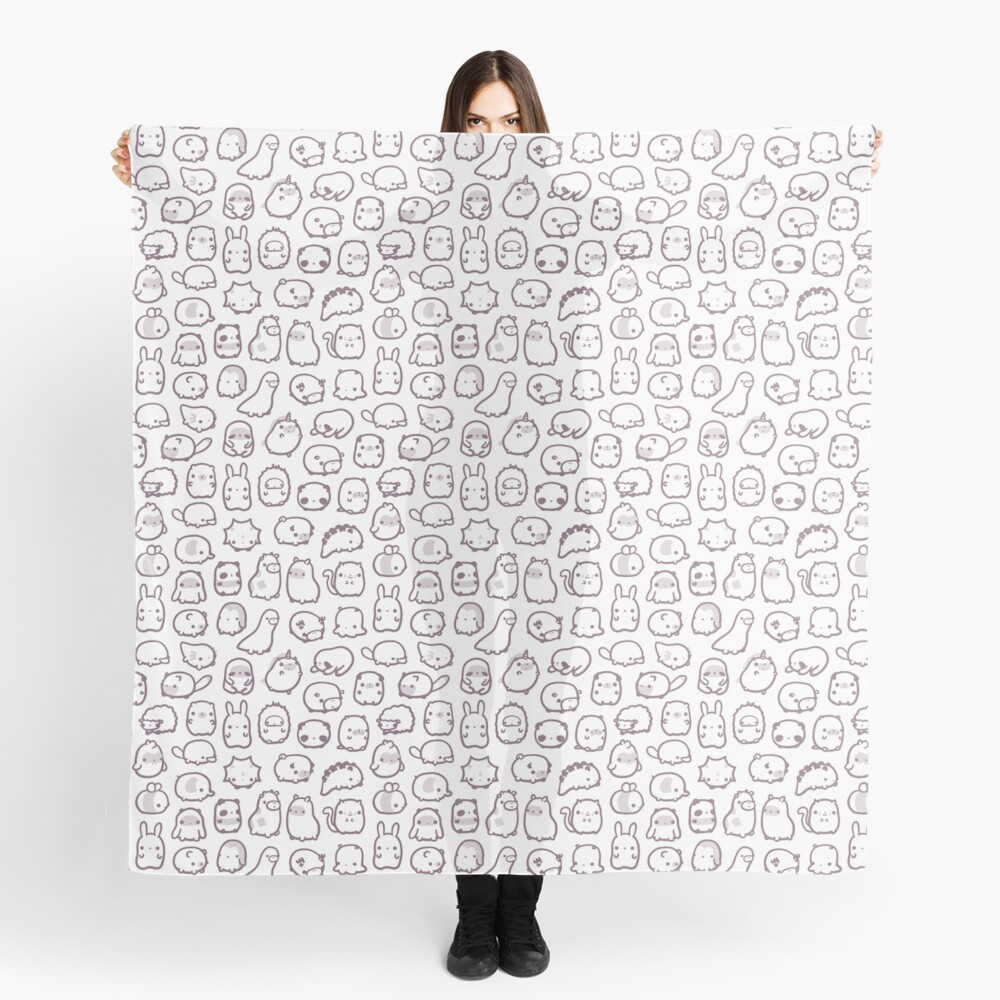 Mini Animals Pattern Purple Scarf