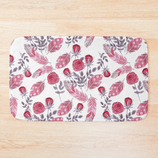 Item preview, Watercolor . Floral pattern with bird feather . designed and sold by fuzzyfox.