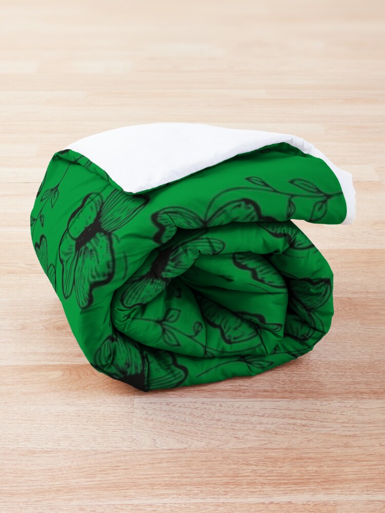 Alternate view of Bright Green Pretty Pansy Comforter