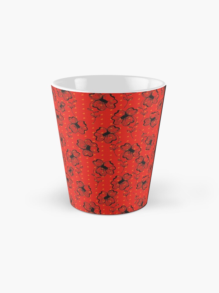 Alternate view of Mandarin Red with Exuberance fleck Pretty Pansy Mug