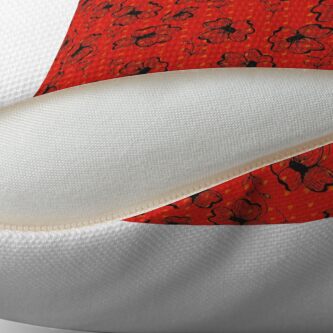 Alternate view of Mandarin Red with Exuberance fleck Pretty Pansy Floor Pillow
