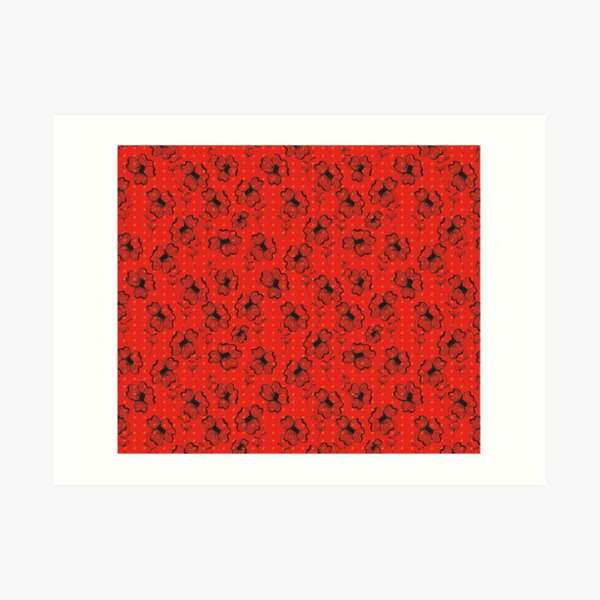 Mandarin Red with Exuberance fleck Pretty Pansy Art Print