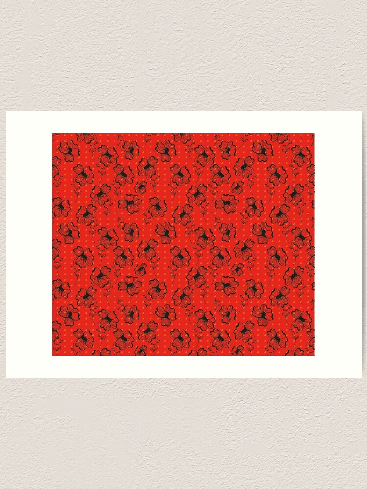 Alternate view of Mandarin Red with Exuberance fleck Pretty Pansy Art Print