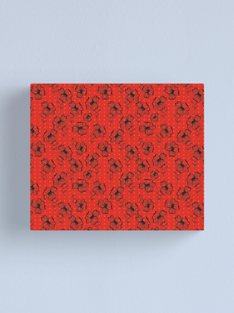 Alternate view of Mandarin Red with Exuberance fleck Pretty Pansy Canvas Print