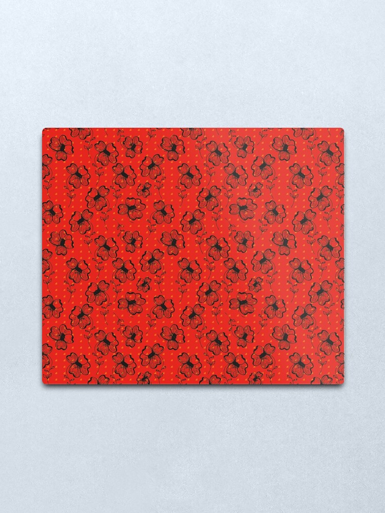 Alternate view of Mandarin Red with Exuberance fleck Pretty Pansy Metal Print
