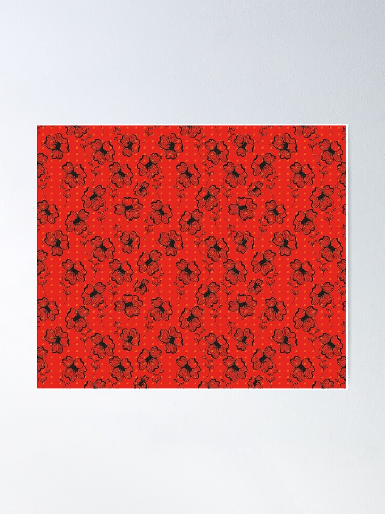 Alternate view of Mandarin Red with Exuberance fleck Pretty Pansy Poster