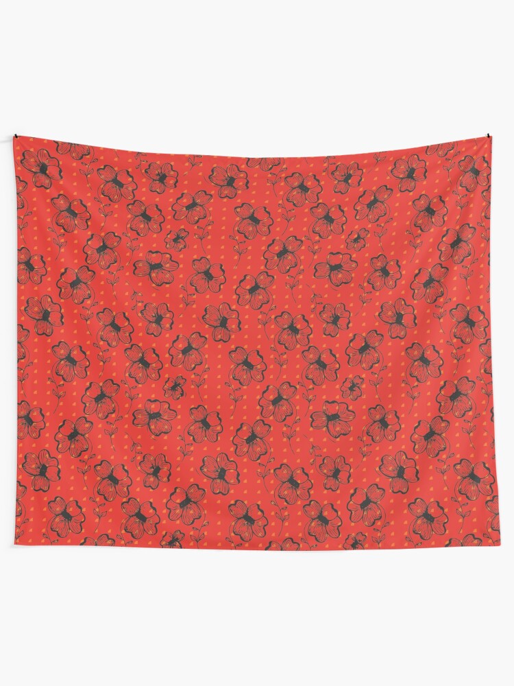 Alternate view of Mandarin Red with Exuberance fleck Pretty Pansy Tapestry