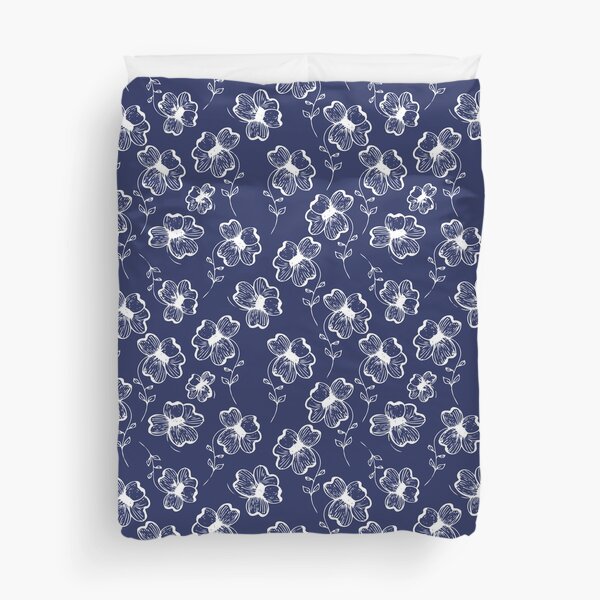 True Blue Pretty Pansy Duvet Cover