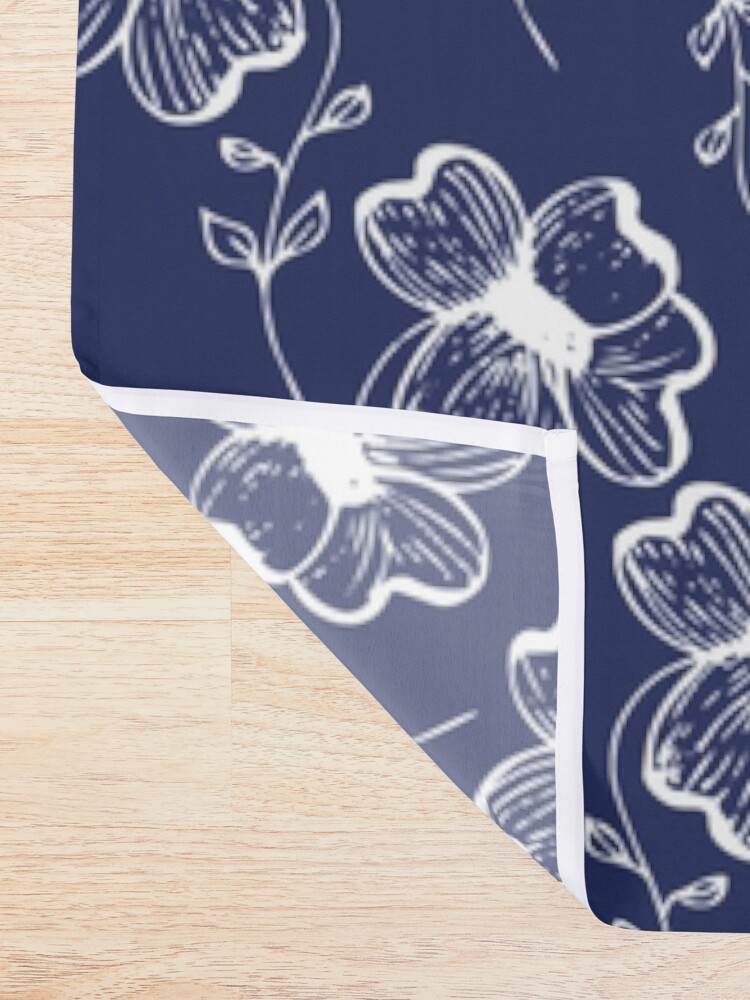 Alternate view of True Blue Pretty Pansy Shower Curtain