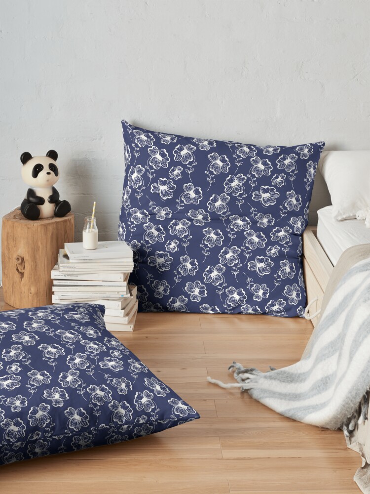 Alternate view of True Blue Pretty Pansy Floor Pillow