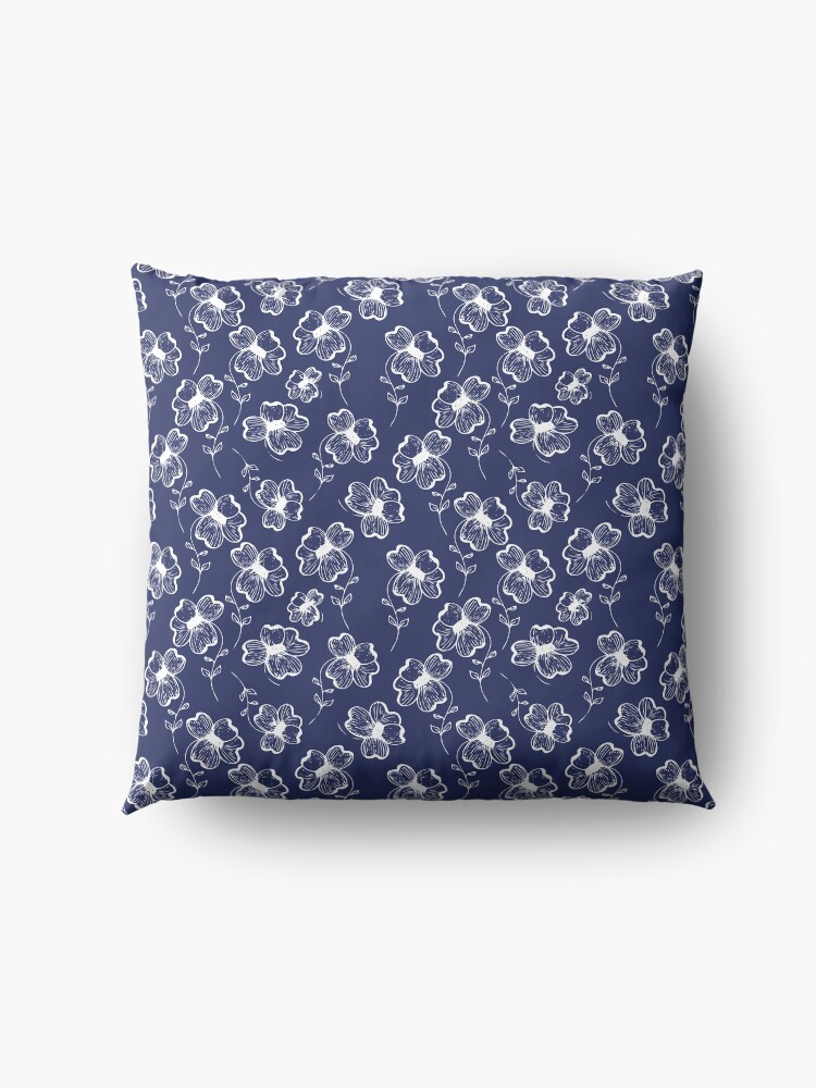 Alternate view of True Blue Pretty Pansy Floor Pillow