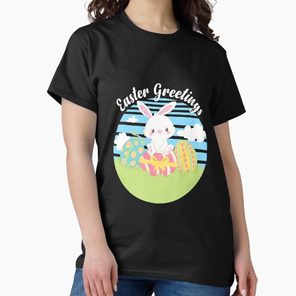 Item preview, Easter Sunday Greeting Bunny Rabbit Easter Egg Hunting designed and sold by WanitaDesign.